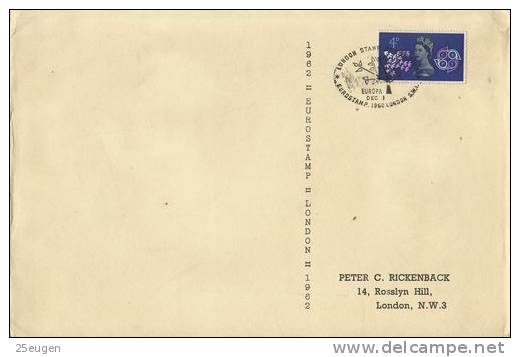 GREAT BRITAIN 1962 EUROSTAMP POSTMARK - 1962