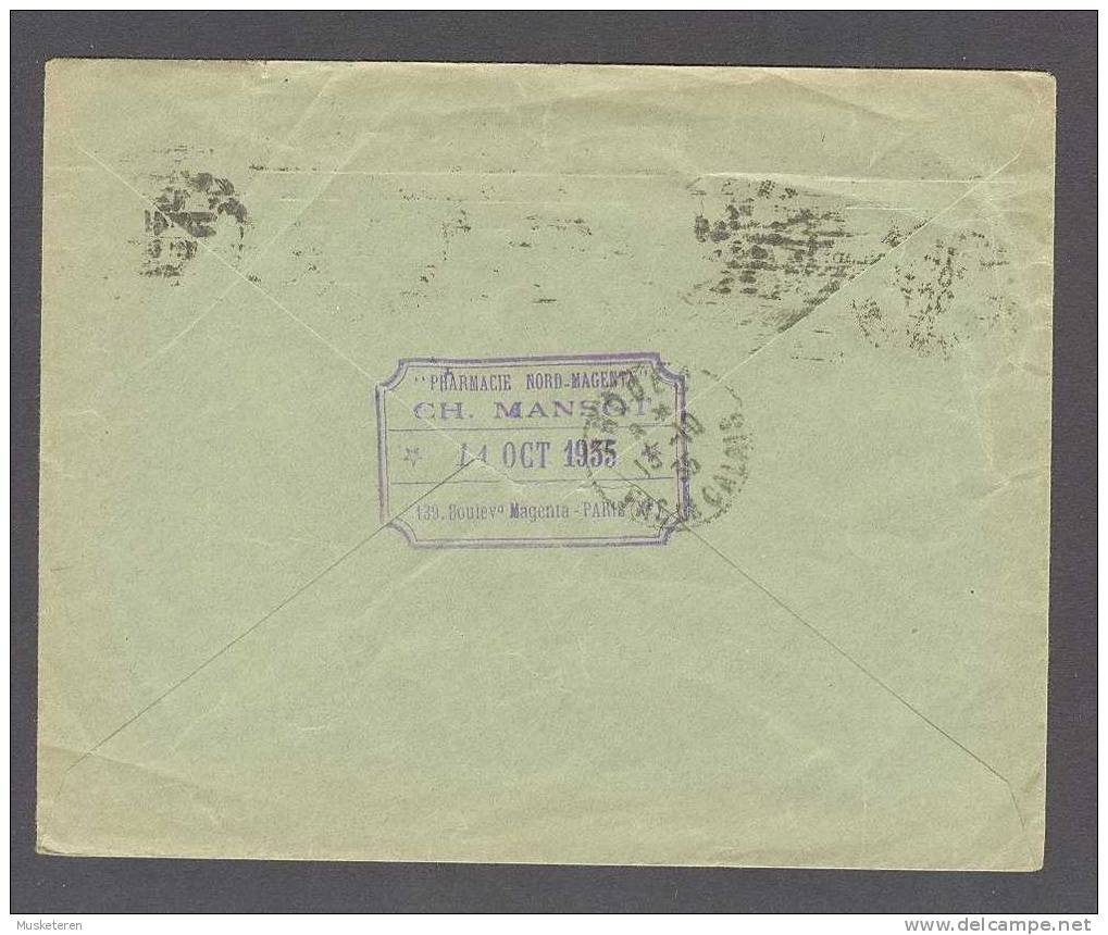 France Ch. MANSOT Pharmacie Nord-Magenta TMS Cancel Paris 35 Rue Du Faub. St. Denis 1948 Cover (2 Scans) - Covers & Documents