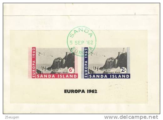 SANDA ISLAND 1962 EUROPA   MS FDC - 1962