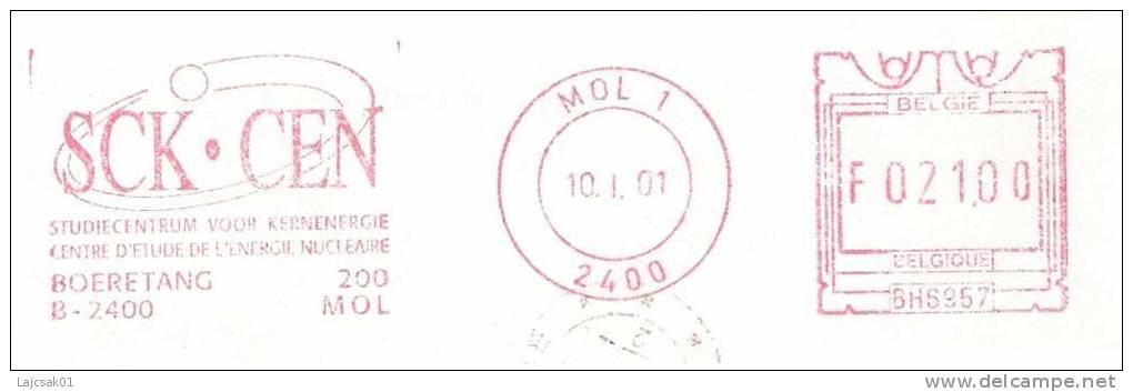 A6 Belgium 2001.Machine Stamp,fragment.SCK CEN Nuclear Energy - Atomo