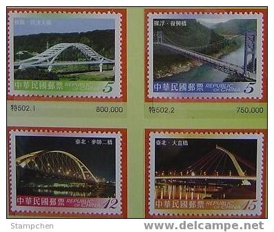 2007 Taiwan Bridge Stamps (I) Architecture River - Acqua