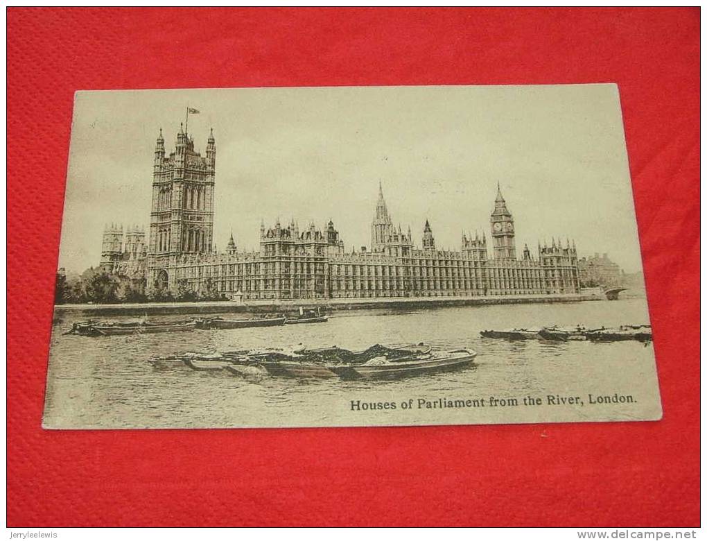 London - Houses Of Parliament From The River  -  1913 - Houses Of Parliament