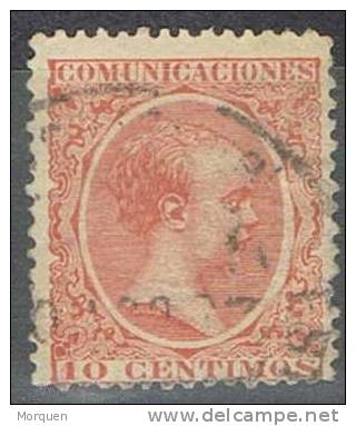 España, 10 Cts Bermellon, Alfonso XIII,  Num 218  º - Oblitérés