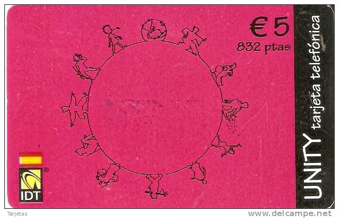 TARJETA DE ESPAÑA DE IDT GLOBO TERRAQUEO CON BANDERA ESPAÑOLA  FECHA CADUCIDAD 4/04 - Sonstige & Ohne Zuordnung