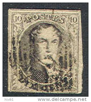 Belgium   6, Used    SCV$ 8.50    (bel006-12,    Michel 3B, - 1849-1865 Medallions (Other)