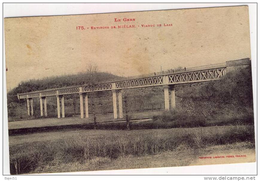 1 Cpsm Miélan " Viaduc De Laas " - Autres & Non Classés