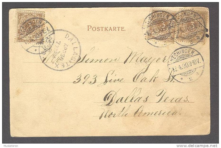 Germany Baden-Württemberg Maria-Zell Deluxe Cancels HECHINGEN 1900 To Dallas Texas USA (2 Scans) - Hechingen