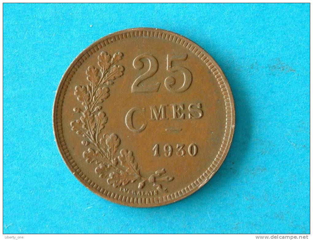 1930 - 25 CENTIMES / KM 42 ( For Grade, Please See Photo ) ! - Lussemburgo