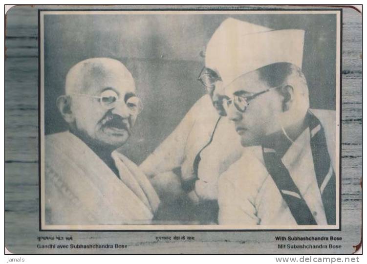Gandhi, Netaji Subhaschandra Bose, Freedom Fighter, Old Card, Condition As Per The Scan - Mahatma Gandhi
