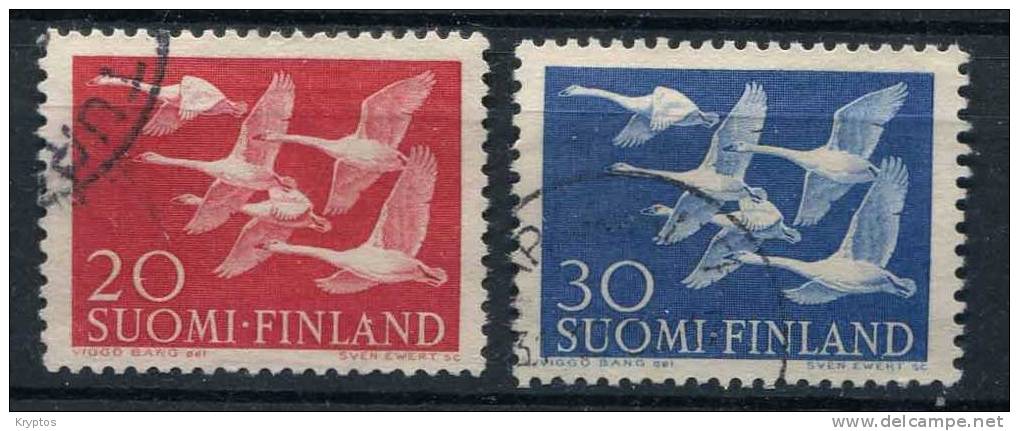 Finland 1956 - Nordic Swans - Complete Set Of 2 Stamps - Usados