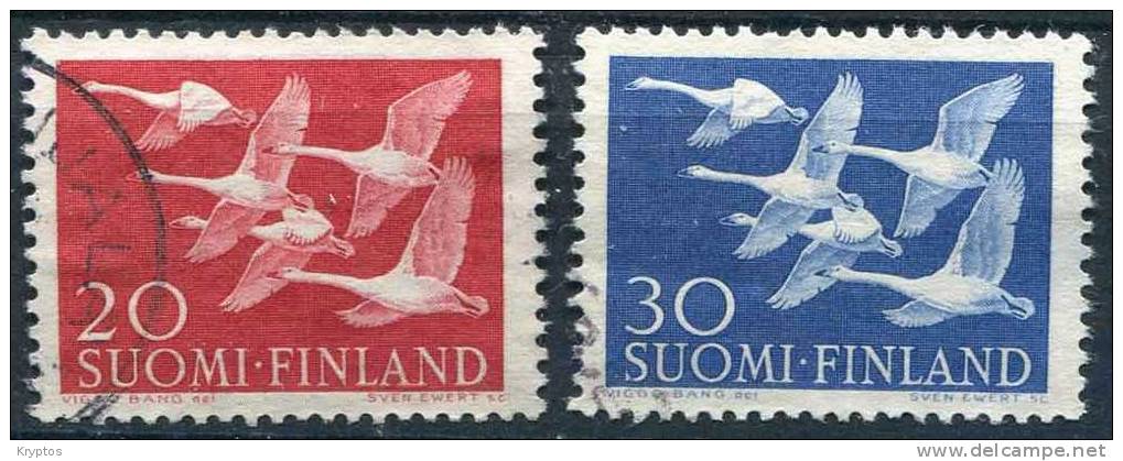 Finland 1956 - Nordic Swans - Complete Set Of 2 Stamps - Usados