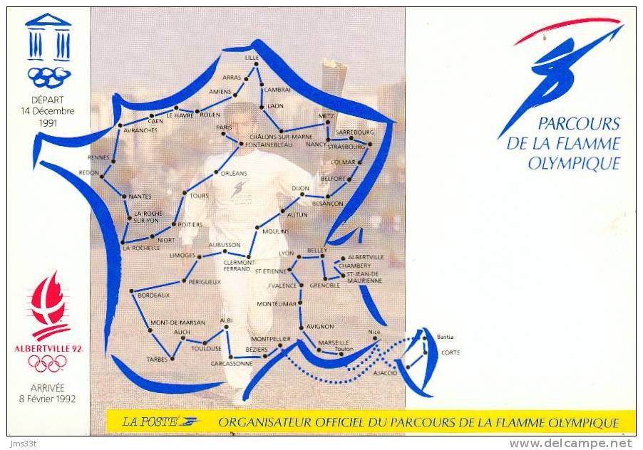 PARCOURS DE LA FLAMME OLYMPIQUE - Alberville 1992 - Atletiek