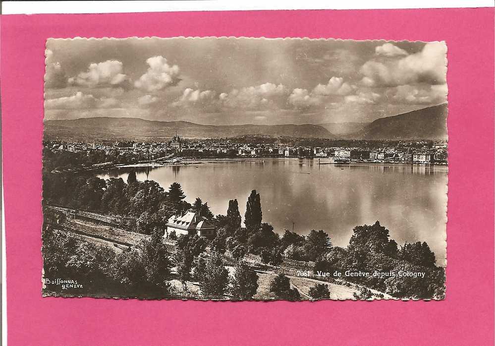 GENEVE (Suisse) . VUE DE GENEVE DEPUIS COLOGNY N° 7081 - Année 1948 - EDITIONS JEAGER GENEVE - Cologny