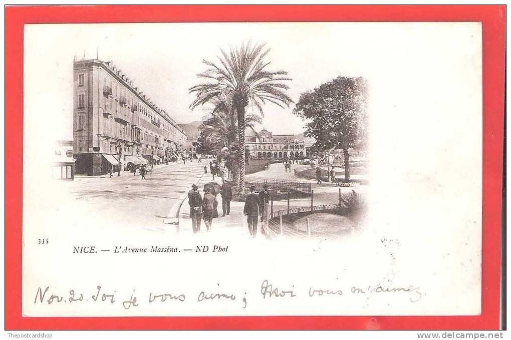 06 NICE L'AVENUE MASSENA No335 ND PHOTO MORE CHEAP FRANCE LISTED DOS NON DIVISE AVEC TIMBREE - Autres & Non Classés