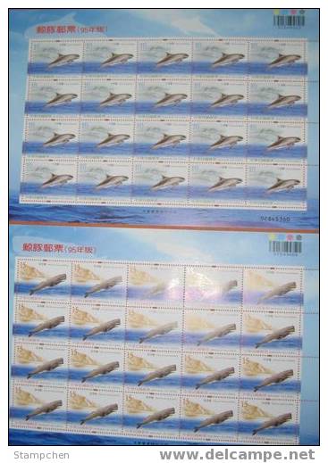 Taiwan 2006 Cetacean Stamps Sheets Whale Dolphin Lighthouse Bridge Harbor Fauna Ocean - Blocs-feuillets