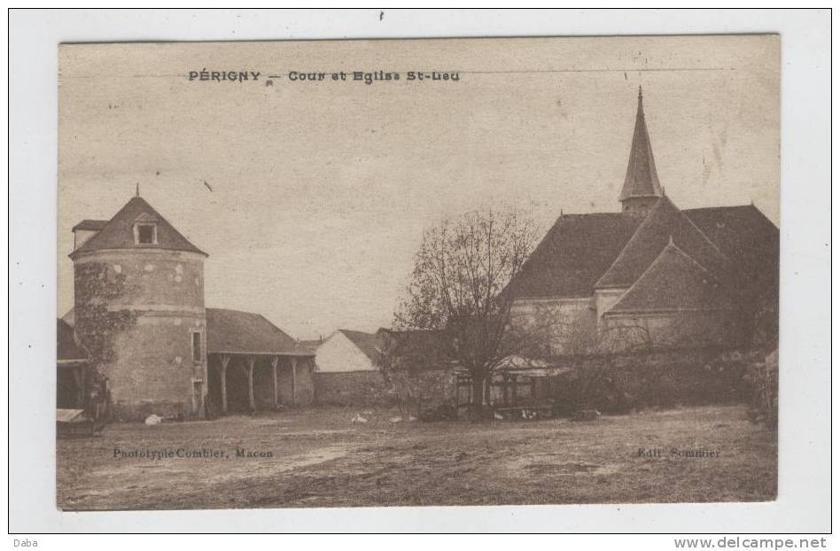 Périgny. Cour Et Eglise St-Leu. - Perigny