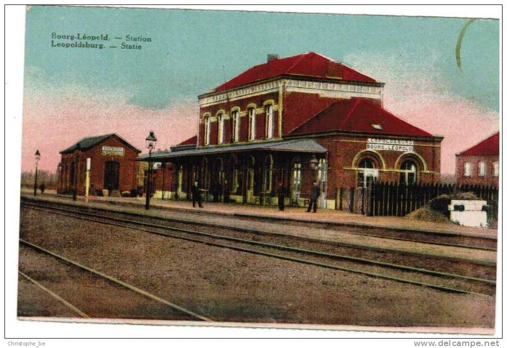 Oude Postkaart,  Leopoldsburg, Bourg Léopold Station, Statie (pk1404) - Leopoldsburg