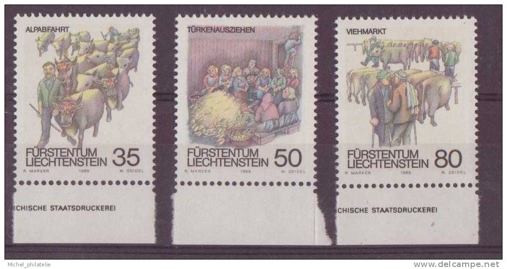 ⭐ Liechtenstein - YT N° 912 à 914 ** - Neuf Sans Charnière - 1989 ⭐ - Unused Stamps