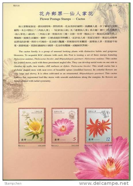 Folder 2008 Flower Stamps - Cactus Flora - Sukkulenten