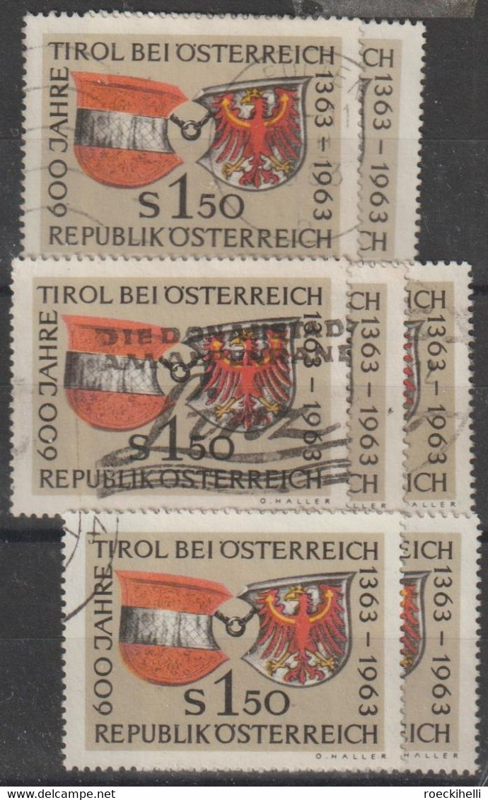 1963 - ÖSTERREICH - SM "600 Jahre Tirol Bei Österreich" S 1,50 Mehrf. -  O  Gestempelt - Siehe Scan (1163o 07-14     At) - Gebraucht