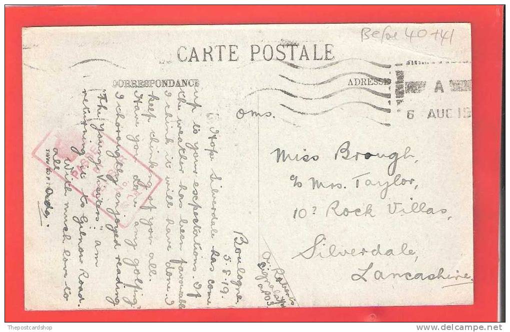 CPA BOULOGNE SUR MER LA RUE MACHICOULI LL LOUIS LEVY CENSOR POSTMARK MORE CHEAP FRANCE + PAS DE CALAIS LISTED - Boulogne Sur Mer