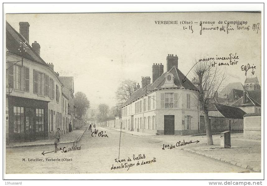 Carte Postale Ancienne Verberie - Avenue De Compiègne - Verberie