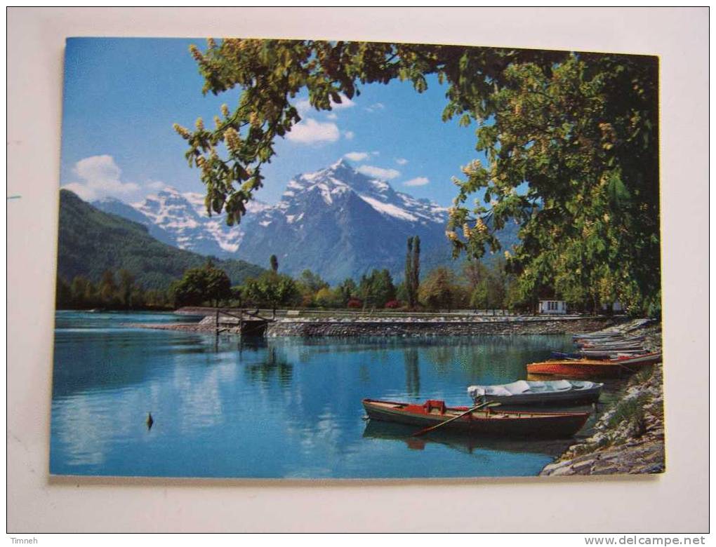 Weesen Am Walensee-an Der Seepromenade Mit Blick Auf Die Glarnerberge-barques Lac-Schönwetter Glarus- - Berg