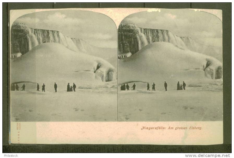 CPA Allemande Stéréo NIAGARAFALLE - Stereoscope Cards