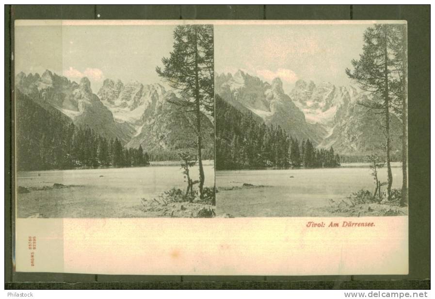 CPA Allemande Stéréo TYROL Am Durrensee - Stereoscope Cards