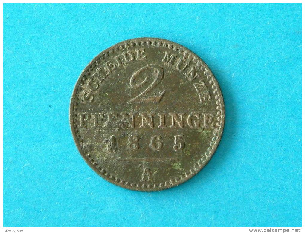 1865 A - 2 PFENNINGE / KM 481 ( For Grade, Please See Photo ) !! - Taler Et Doppeltaler