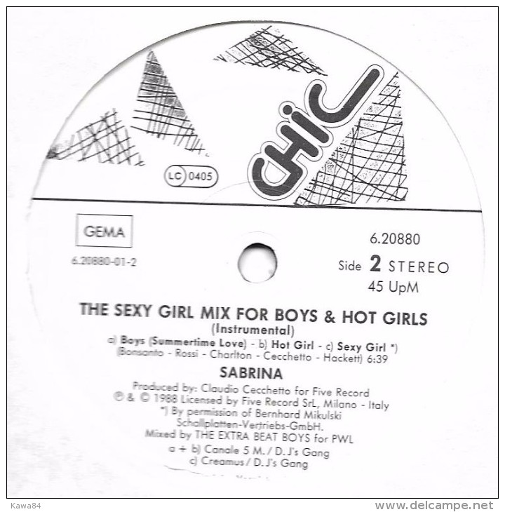 MAXI 45 RPM (12")  Sabrina  "  The Sexy Girl Mix For Boys & Hot Girls "  Allemagne - 45 T - Maxi-Single