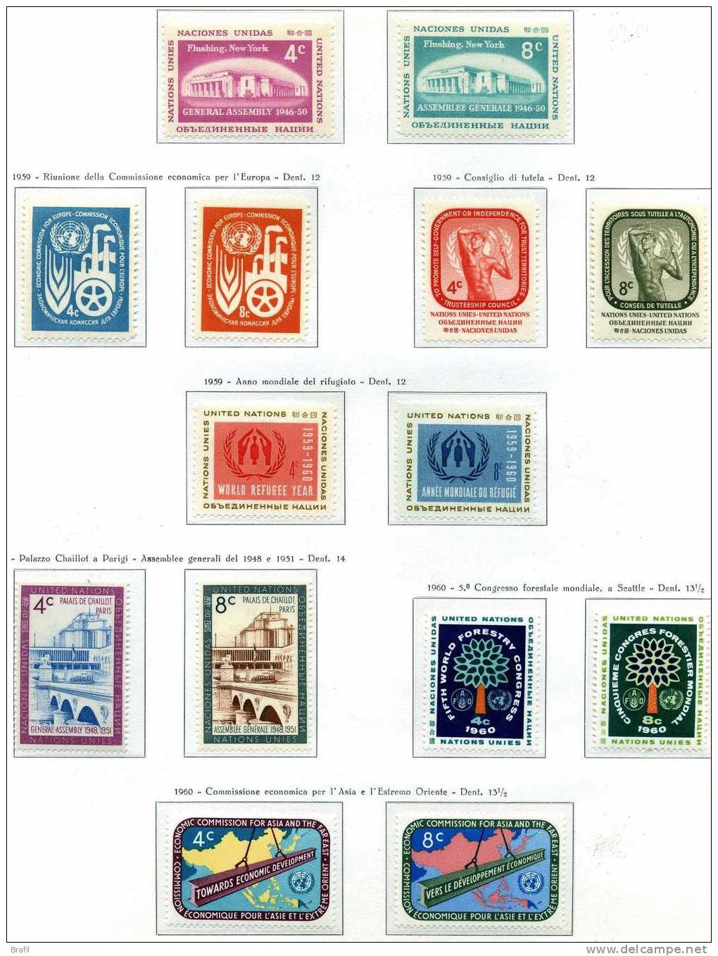 1959/1960 Nazioni Unite New York Serie Complete Nuove (**) - Unused Stamps