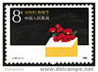 China 1986 J131 Teacher Day Stamp Flower Blackboard Education - Neufs