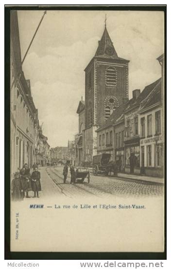 BELGIQUE MENIN / La Rue De Lille Et L'église Saint Vaast / - Menen