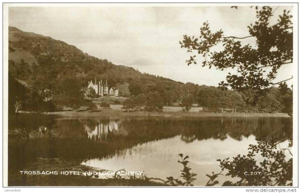 Britain United Kingdom Trossachs Hotel And Loch Achray 1934 Used Real Photo Postcard [P1443] - Stirlingshire