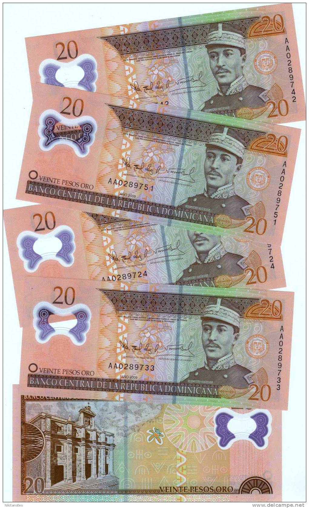 1 BANKNOTE DOMINICAN REPUBLIC 20 PESOS ORO NEW  NOTE 2010  UNC POLYMER - República Dominicana