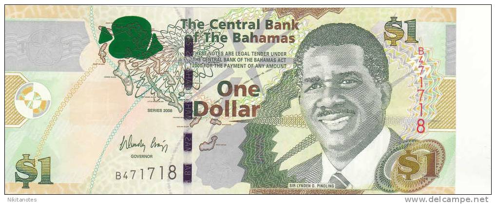 BAHAMAS 1 DOLLAR 2008 P-NEW UNC - Bahama's