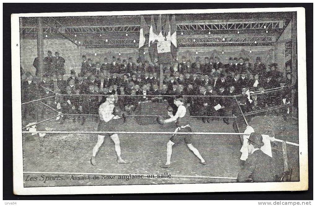 CPA  ANCIENNE- FRANCE- THEME : BOXE ANGLAISE- UN COMBAT EN SALLE- TRES BELLE ANIMATION- - Boxing