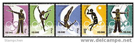 China 1980 J62 Olympic Stamps Sport Shooting Diving Volleyball Archery Gymnastics - Boogschieten