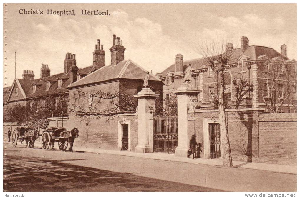 CPA  ANIMEE - HERTFORD CHRISTS'HOSPITAL - N° 25572 - Carrioles Tirées Par Cheveaux - Hertfordshire