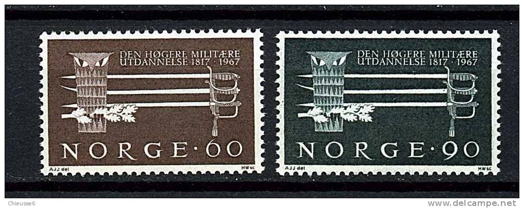 Norvège ** N° 507/508 - Sesquicent. De L´enseignement Militaire - Ungebraucht