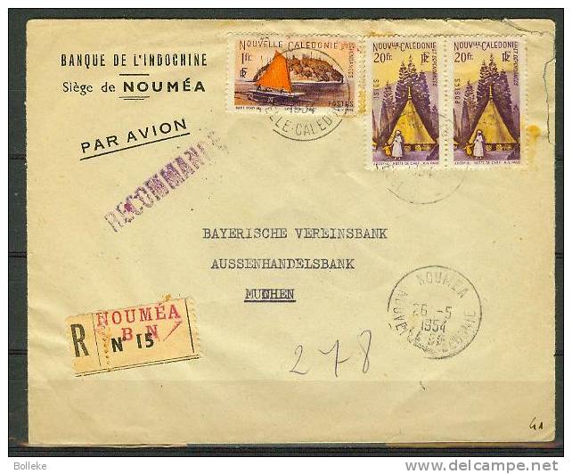 Nouvelle Calédonie - Lettre Recommandée De 1954 - Expédié Vers L´Allemagne - Valeur Plus De 35 Euro - Covers & Documents