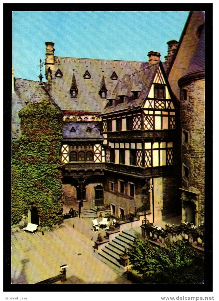 Wernigerode  -  Schloß Feudalmuseum  -  Innenhof Mit Fachwerkbau  -  Ansichtskarte Ca.1966   (192) - Wernigerode