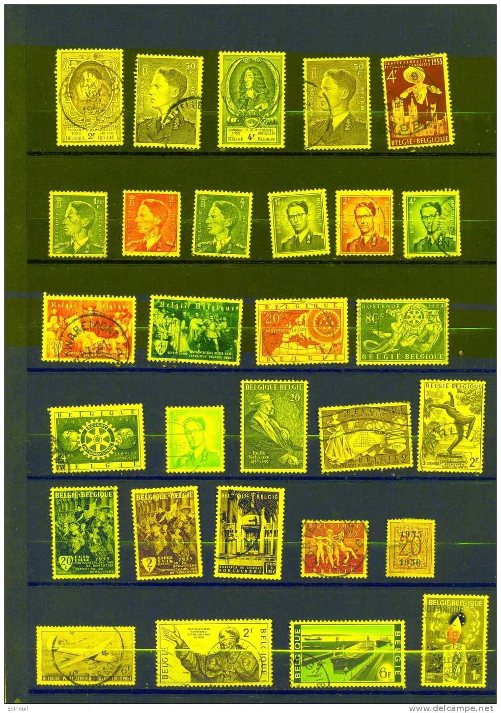 BELGIQUE 29 TIMBRES OBLITERES - Collections