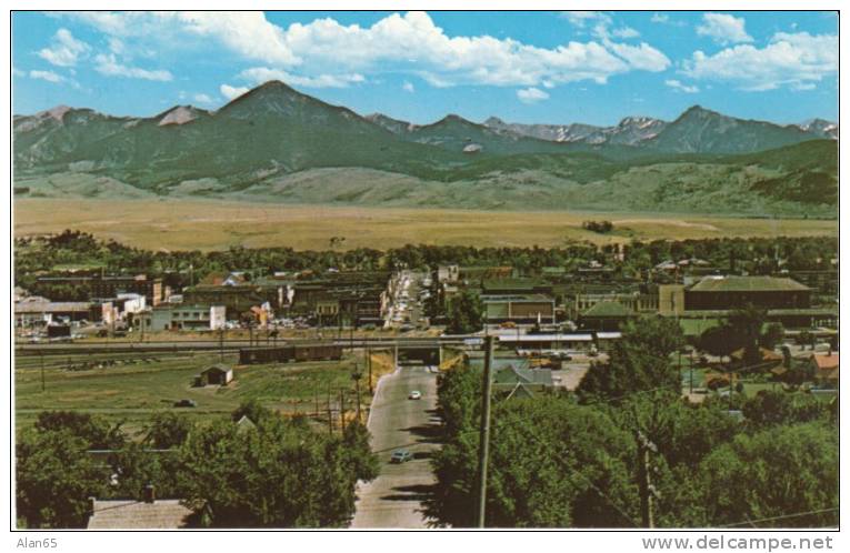 Livingston MT Montana, Panorama View On C1950s/60s Vintage Postcard, Entrance To Yellowstone Park - Billings