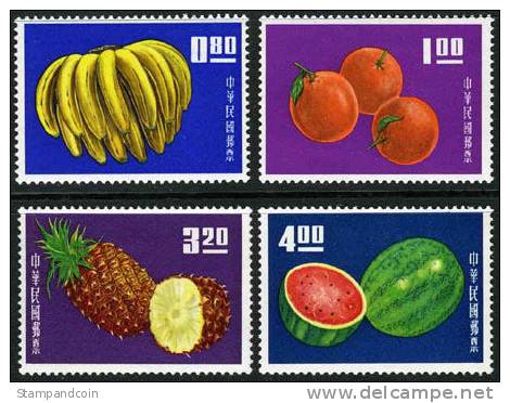 China #1414-17 Mint Hinged Set (Fruits) From 1964 - Unused Stamps