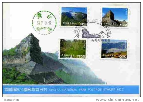 FDC Taiwan 1994 Shei-Pa National Park Stamps Mount Lake Rock Peak Geology - FDC