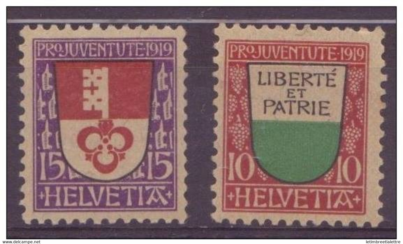 ⭐ Suisse - YT N° 174 Et 175 ** - Neuf Sans Charnière - 1919 ⭐ - Unused Stamps