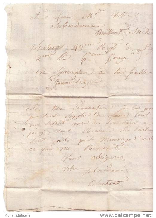 Lettre De La Guadeloupe En 1825, Colonie Par Le Havre En Rouge - Lettres & Documents