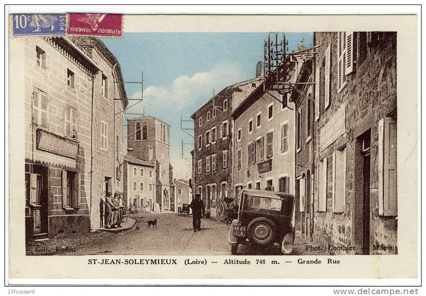 Carte Postale Ancienne Saint Jean Soleymieux - Grande Rue - Saint Jean Soleymieux